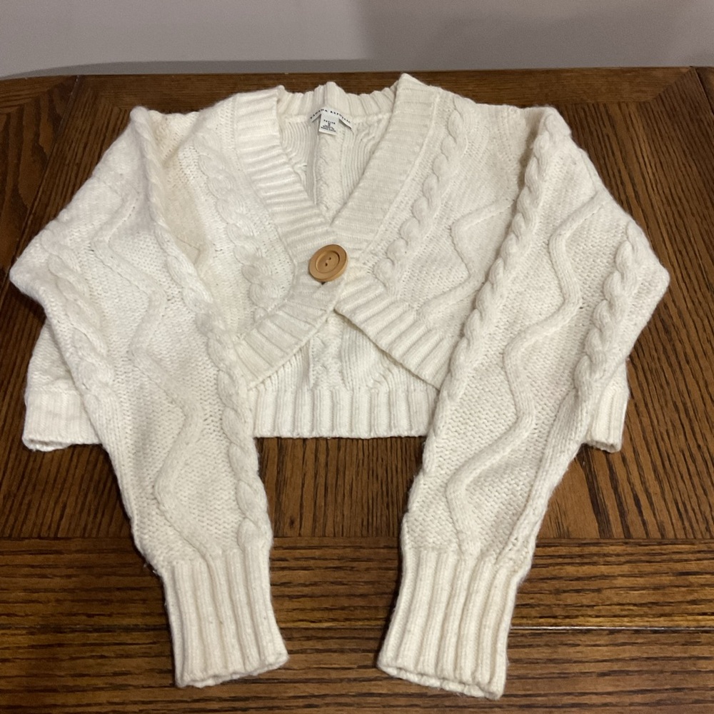 Banana Republic Cream Cable Knit Cardigan Shrug